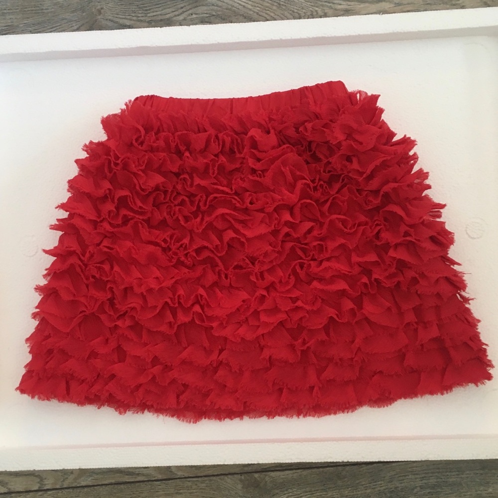 Old Navy red ruffle salsa samba skirt 3T